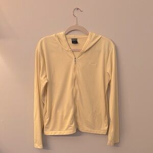 Nike Pale Yellow Dry Fit Full Zip Jacket with hood.